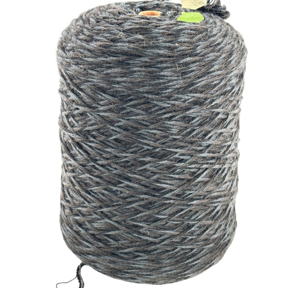 Wool Yarn Cone 2554g Variegated Grey White Brown for Knitting Crochet‎